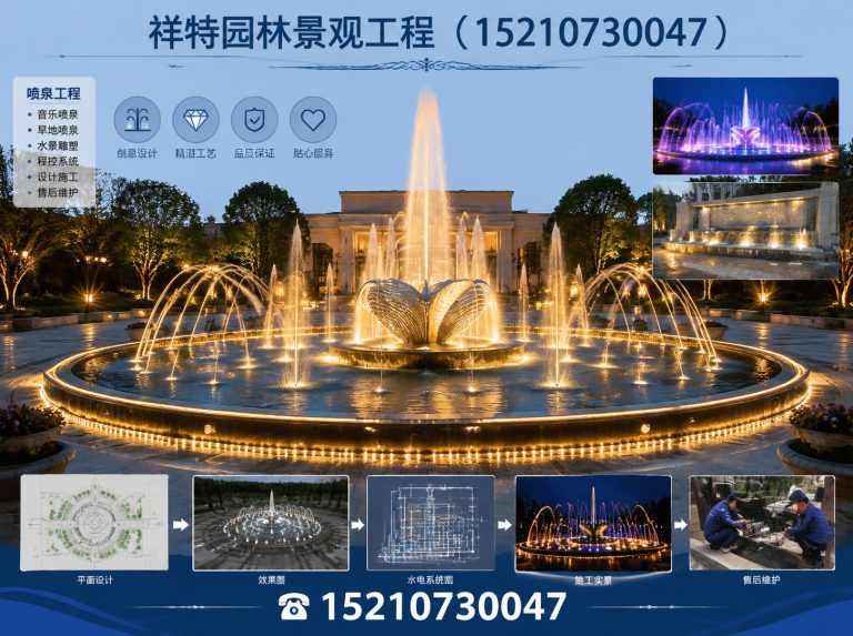 涞水县人工湖喷泉展示图